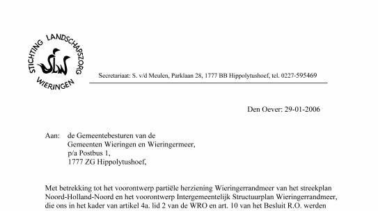 Reactie Landschapszorg op Streekplan + Structuurplan